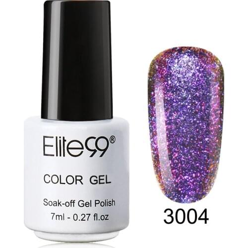 Elite99 7ml 3D Chameleon Soak Off Nail Gel Lacquer Color Changing Nail Art DIY Design Gel Black Base Needed UV Gel Nails Gellak