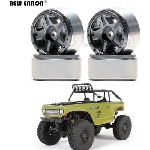 4Pc 1.0 Inch 5-Star CNC Beadlock Wheel RC Hub RC Rim Micro for 1/24 RC Mini Crawler Car Axial 1/24 SCX24 AXI00001 AXI00002 90081