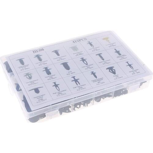 415 Pieces 18 Kind Mixed Car Body Push Pin Rivet Clips for Ford