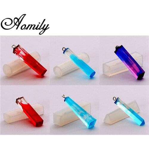 Aomily DIY 10pcs/Set Handmade Crystal Jewelry Mold Necklace Eardrop Gemstones Cake Chocolate Crystal Drop Resin Soap Molds