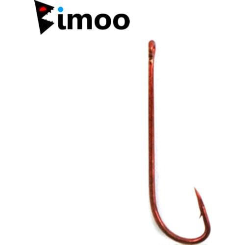 Bimoo 25pcs Red Long Shank Fish Hook Eel Fishing Hook Size #2 #4 #6 #8 #10 #12