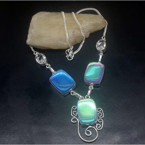 Gemstonefactory Jewelry Big Promotion 925 Silver Amazing Beautiful Mystical Topaz Ladies Women Chain Necklace 44m 202101719