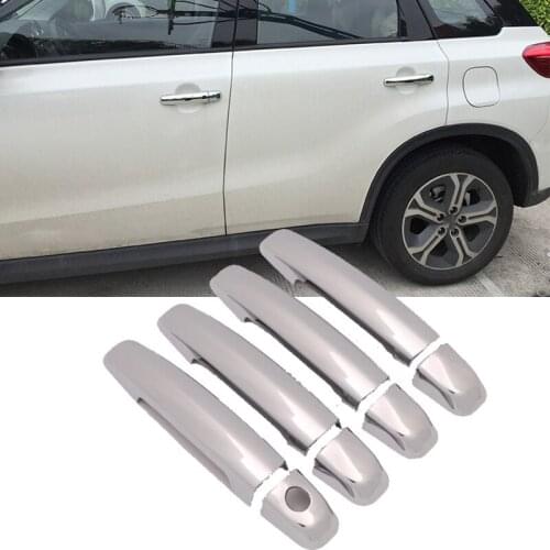 Top Sale For Suzuki Vitara 2016 2017 2018 2019 Car Body Styling Cover Detector Inner Stick Frame Trim ABS Chrome Door Handle