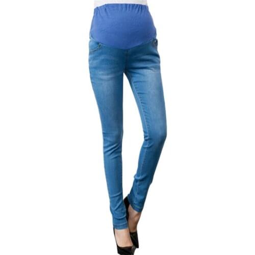 Good Quality Maternity Trousers Adjustable Belly Plus Size Pregnant Pants High Waist Jeans Slim Fashion Pregnancy Jean Thin