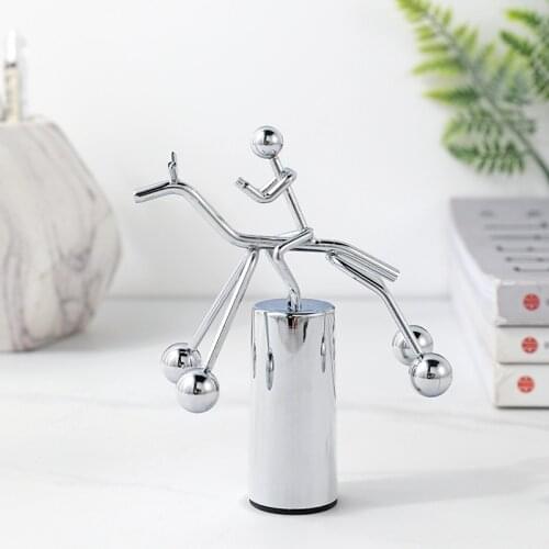 Horse Riding Newton Pendulum Ornaments Home Kids Room Accessories Iron Crafts Childrens Enlightenment Education Toy Owl Tumbler