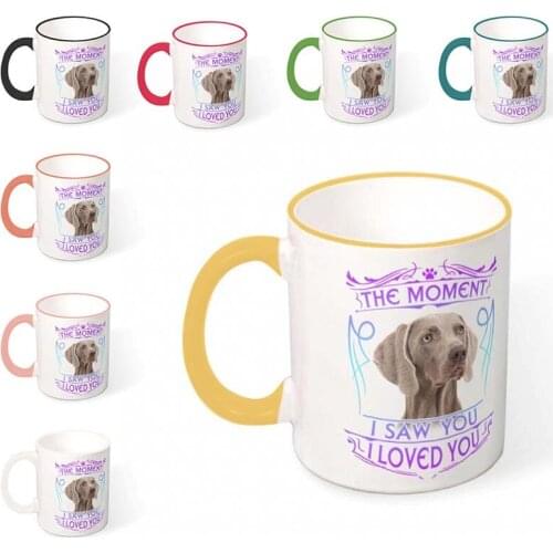Art Personalized Ceramic Mug Grey Dog Prints Mug Lovely Drink Water Cup Breakfast Milk Cup Exclusive Mugs Customized Design Mugs