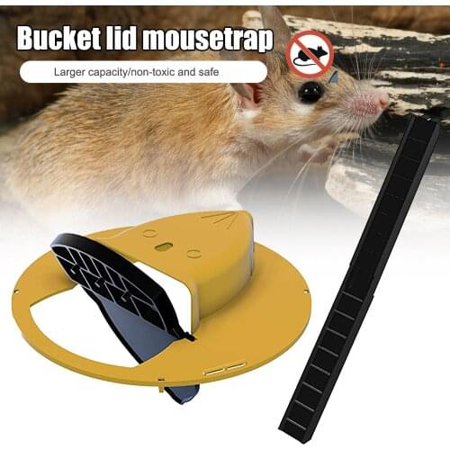 Creative Flip N Slide Bucket Lid Mouse Trap Humane Or Lethal Trap Door Style Reusable Plastic Smart Mouse Trap Door StyleMulti