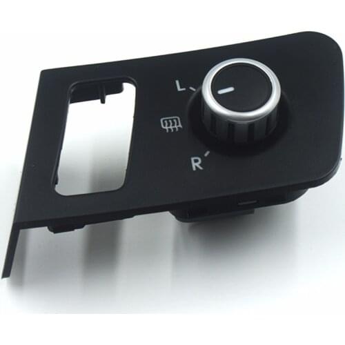Left Side Chrome Mirror Adjust Knob Button Switch For VW Volkswagen Caddy 2K Touran 1T 2005 - 2016 OE: 1T1 959 552 / 1T1959552