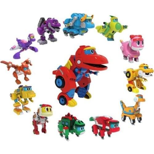 Mini Deformation Gogo Dino Explorers REX Movable Multiple Transformation Car Airplane Motorboat Crane Dinosaur Explorers Toys