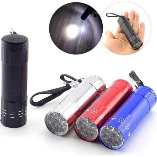 9 led Mini Flashlight white Led Lamp Protable small pocket Flash Light torch penlight keychain high powerful for hiking camping