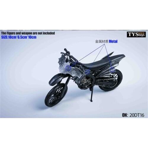 TYTOYS 1/12th Black Superhero Off-road Motorcycle Model For Usual Doll Figures Collection