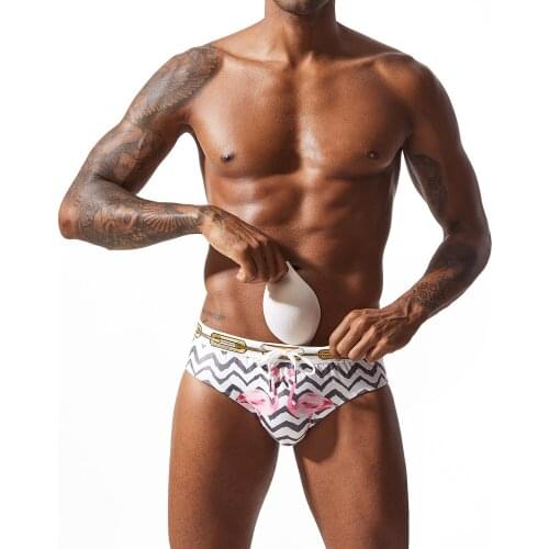Men Underwear Swimwear Men Brief Sexy Swimsuit Waterproof Swimming Panties for Bathing Swim Shorts Briefs Printed Swim Briesfs