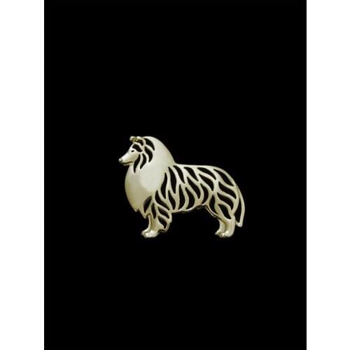 New Classic Animal Rough Collie Broche Gold Silver Brand Designer Brooch For Men Overwatch Gift For Friend