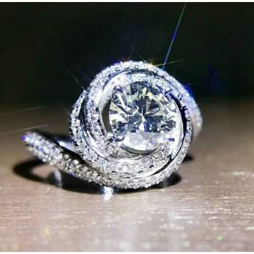 Handmade Across ring 925 Sterling silver AAAAA Cubic Zirconia Engagement wedding band Rings for women Men Fashion Jewelry Gift