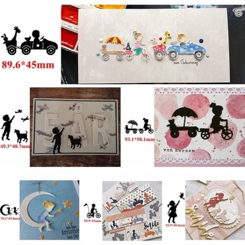 Adorable Children Metal Cutting Dies Innocent Kids Playing Die Cut For Card Making DIY New 2020 Crafts Cards