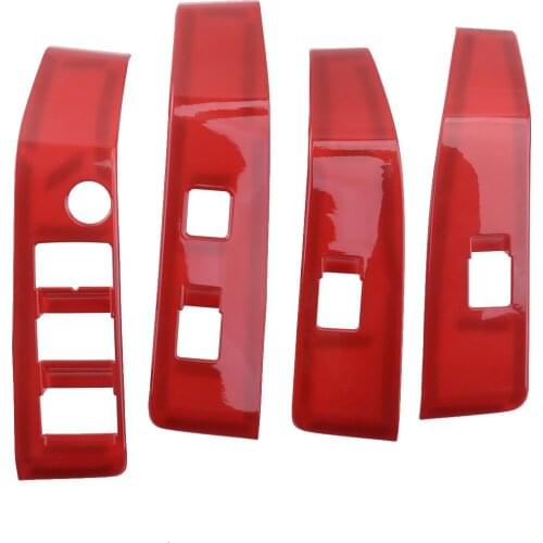 Plastic Car Red Door Armrest Window Lift Switch Buttons Cover Fit For Toyota Tacoma 2016 2017 2018 2019 2020 left hand Drive