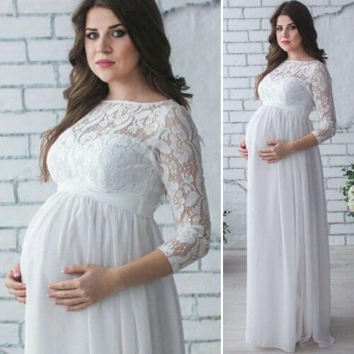 Maternity Pregnant Mother Dress Women Photography Props Pregnancy Clothes Lace Leisure Dress For Pregnant Photo Shoot Clothing