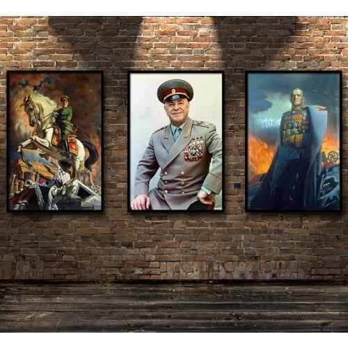 World War II General Of The Soviet Union Posters Zhukov Stalin Classic Picture Wall Art canvas Paintings Room Decor no frame