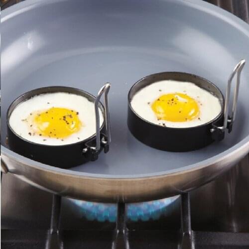 Supreme Set of 2 Egg Ring Round Metal Stainless Steel NonStick Form Mold Breakfast Sandwich(236)