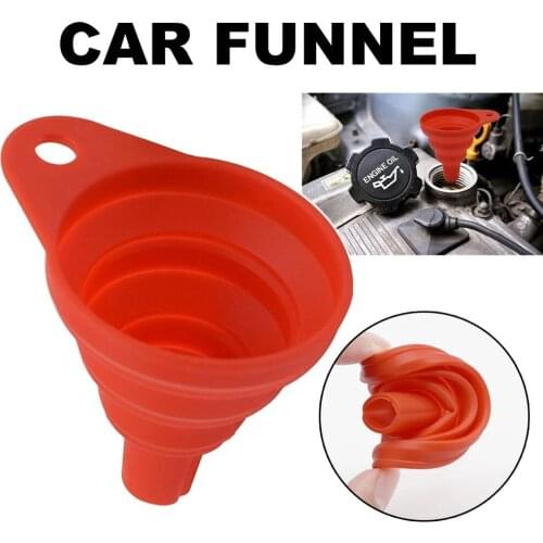 Petrol Car Funnel Silicone Universal 7.5cmX8cm Collapsible Diesel Gasoline