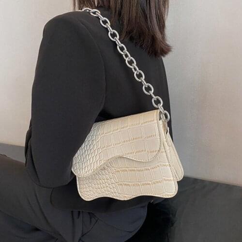 Crossbody Bag Women Shoulder Bag Female Designer Handbag Purse Backpack Chain Fashion 2021 PU Leather Texture Crocodile Pattern
