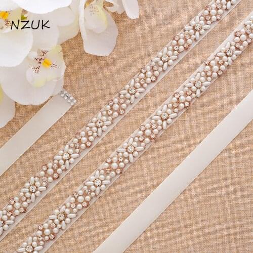 Rhinestones Pearl Bridal Dress Sash Silver Wedding Belt Crystal Bridal Sash For Wedding Accessories Y133S
