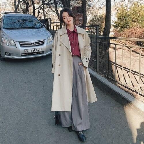 Spring Long Trench Coat For Women 2020 Sashes Maxi Overcoat Beige Windbreaker Fashion Clothes Ladies Autumn Casual Loose Coats