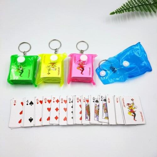 Funny Mini Playing Card Keychain Pendant Paper Craft Small Gift Travel Solitaire Prank Fan Small Toy Women/men Creative Gift