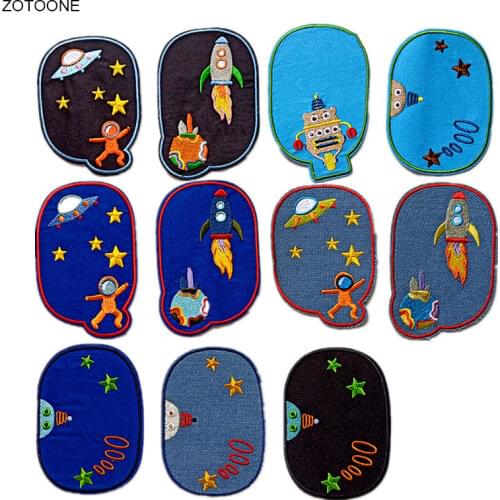 ZOTOONE Cartoon Planet Patch Iron on Patches for Clothing Jeans DIY Repair Badge for Kids Sew on Stickers Clothes Applique G