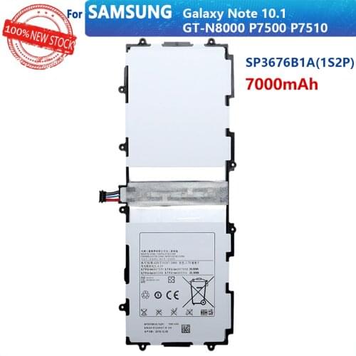 100% Original 7000mAh SP3676B1A(1S2P) Battery For Samsung Galaxy Tablet Tab 2 Note 10.1 P5100 P5110 P7500 P7510 N8010 SP3676B1A