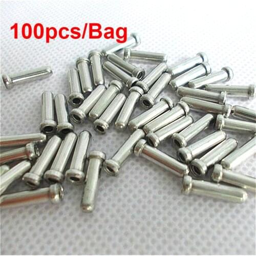 100Pcs/Lot Aluminum Alloy Bike Bicycle Brake Shifter Inner Cable Tips Wire End Cap Crimps Bicycle Accessories For MTB Bike