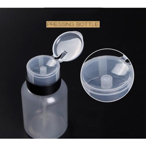 210ml Top Quality Nail Art Polish Clean Acetone Bottle Polish Cleanser Remover Bottle Empty Pump Dispenser Liquid UV Gel Polish
