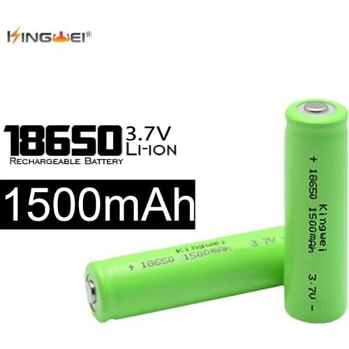 4pcs/lot Kingwei Hot 18650 Rechargeable Battery 1500mAh 3.7V Li-ion Batteries for Led Headlight Powerbank Flashlight Torch