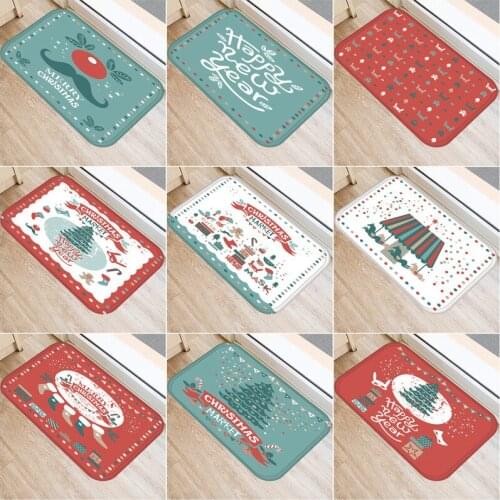 40x60cm Cute Diy Print Floor Mat Bathroom Ground Mats Slip Door Bath Pad Rug Merry Christmas
