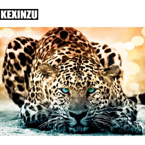 Diamond painting full drill resin square-Leopard-diy Cross stitch handcraft work Diamond embroidery Mosaic decoration