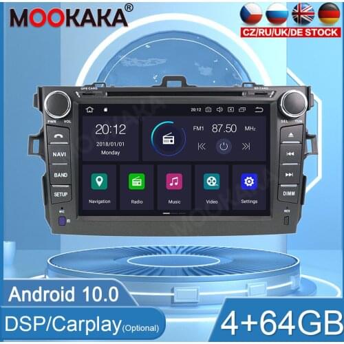 Android 10 Screen Car Radio For Toyota Corolla 2007-2013 GPS Navigation Auto Audio Stereo Recorder Head Unit DSP Carplay