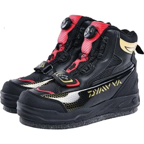 Fly Fishing Shoes Upstream Boots Felt Sole With Nails Professional Self Locking Waders Climbing Hiking Skid-proof Reef-climbing