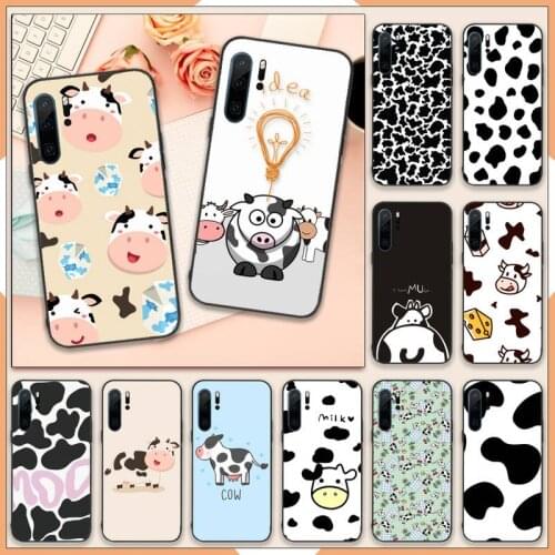 Cute Cow Milk Phone Case For Huawei P40 P20 P30 lite Pro P Smart 2019 Mate 40 20 10 Lite Pro Nova 5t