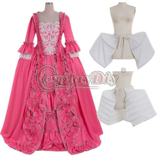 Cosplaydiy Custom Made Red Rococo Marie Antoinette Gown with Lace Stomacher Adult Masquerade Fancy Belle Dress Any Size L320
