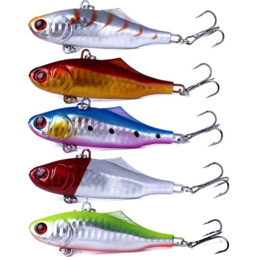 HENGJIA New Brand 1PCS 7cm 24g Hard Fishing Lure VIB Rattlin Hook Fishing Sinking Vibra Rattlin Hooktion Lures Pencil Baits
