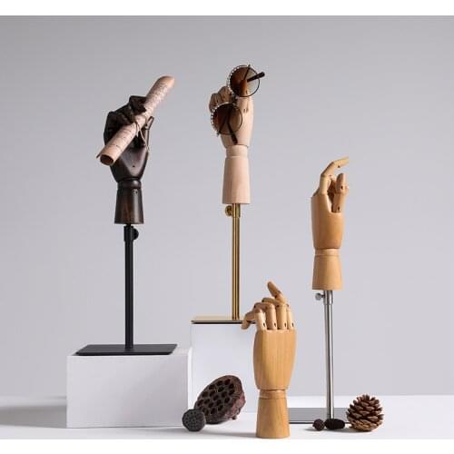 Solid Wood Hand Mannequin Props Glove Display Stand Jewelry Ring Simulation Hand Model