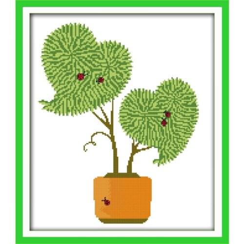 Joy Sunday The Love Bonsai Counted Cross Stitch Kits 11&14CT DMC DIY Embroidery Kits Needlework for Home Decor Handmade Gift