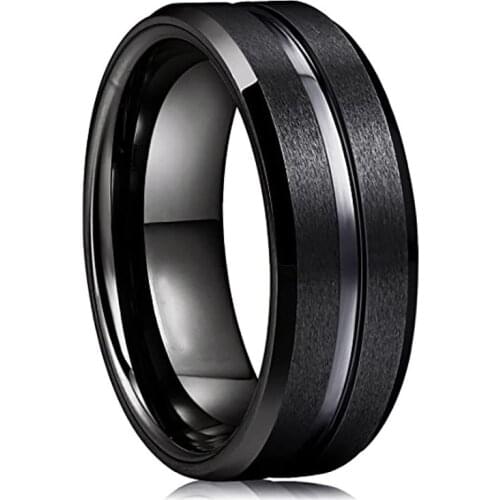 Modyle High Quality Black Silver Color Frosted Stainless Steel Ring for Men Punk Vintage Male Jewelry Wholesale
