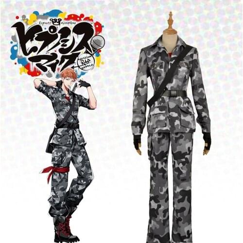 Cosplay Voice Actor Division Rap Battle RAP Mad Trigger Crew Mason Busujima Camouflage Uniform Leggings T-Shirt Halloween Adult