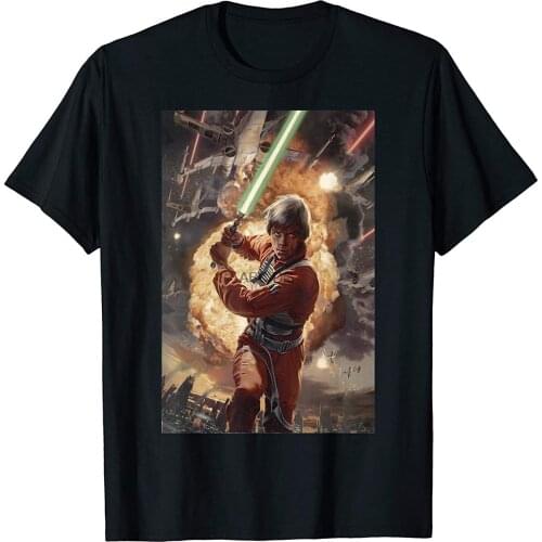 Luke Skywalker Charging Poster Graphic T-Shirt