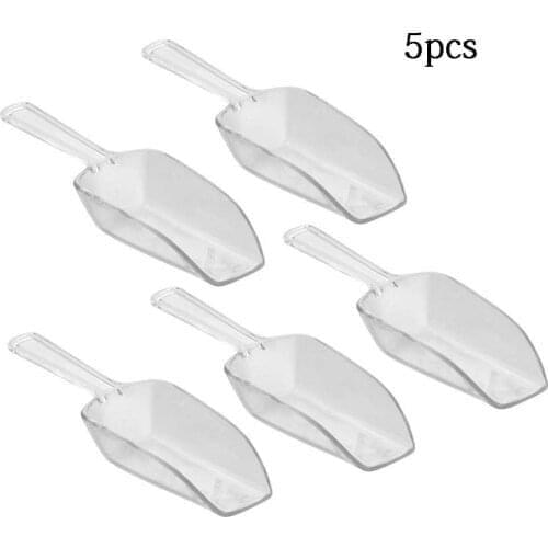 5pcs Mini Plastic Ice Scoop Measuring Scoops Ice Cream Scoop Rice Grains Shovel Flour Scoop Ice Scoop Candy Dessert Buffet Scoop