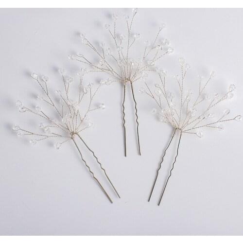 Fashion Bride Hair Bun Wedding Accessories Bride Wedding Dress Styling Accessories Crystal Pearl Hair Bun Handmade Crystal