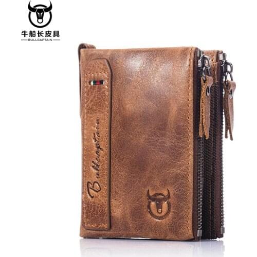 Wallet for Man Mens Wallet Vertical Casual Short Foldable Multifunctional First Layer Cowhide Wallet