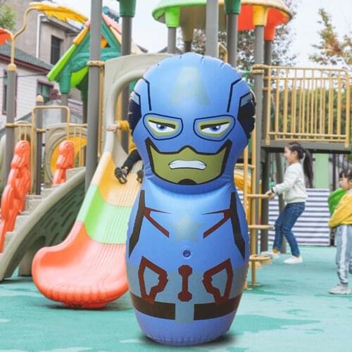 Inflatable For Kids Toys For De-Stressing Inflatable Game Tumbler Balloon Cartoon Boxing Column Fitness Sandbags Practice Boxing