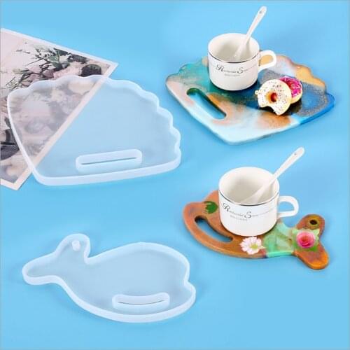NEW Transparent Silicone Mould Resin Decorative Craft DIY small Dolphin fan coaster Mold epoxy resin molds for jewelry